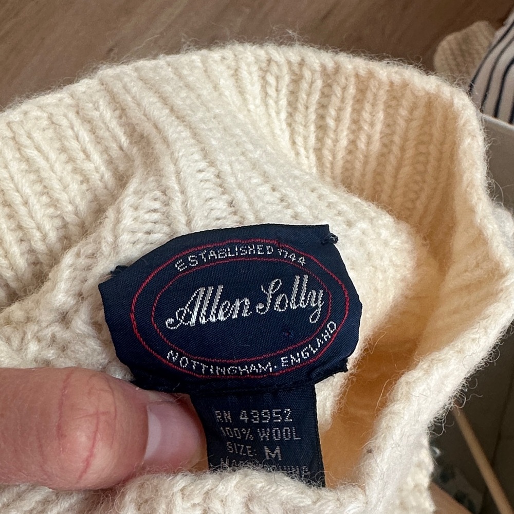 Allen Solly Cream Turtleneck Wool Sweater